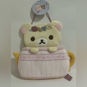 Korilakkuma Chairoikoguma Plush Wall Hanging with Pocket
